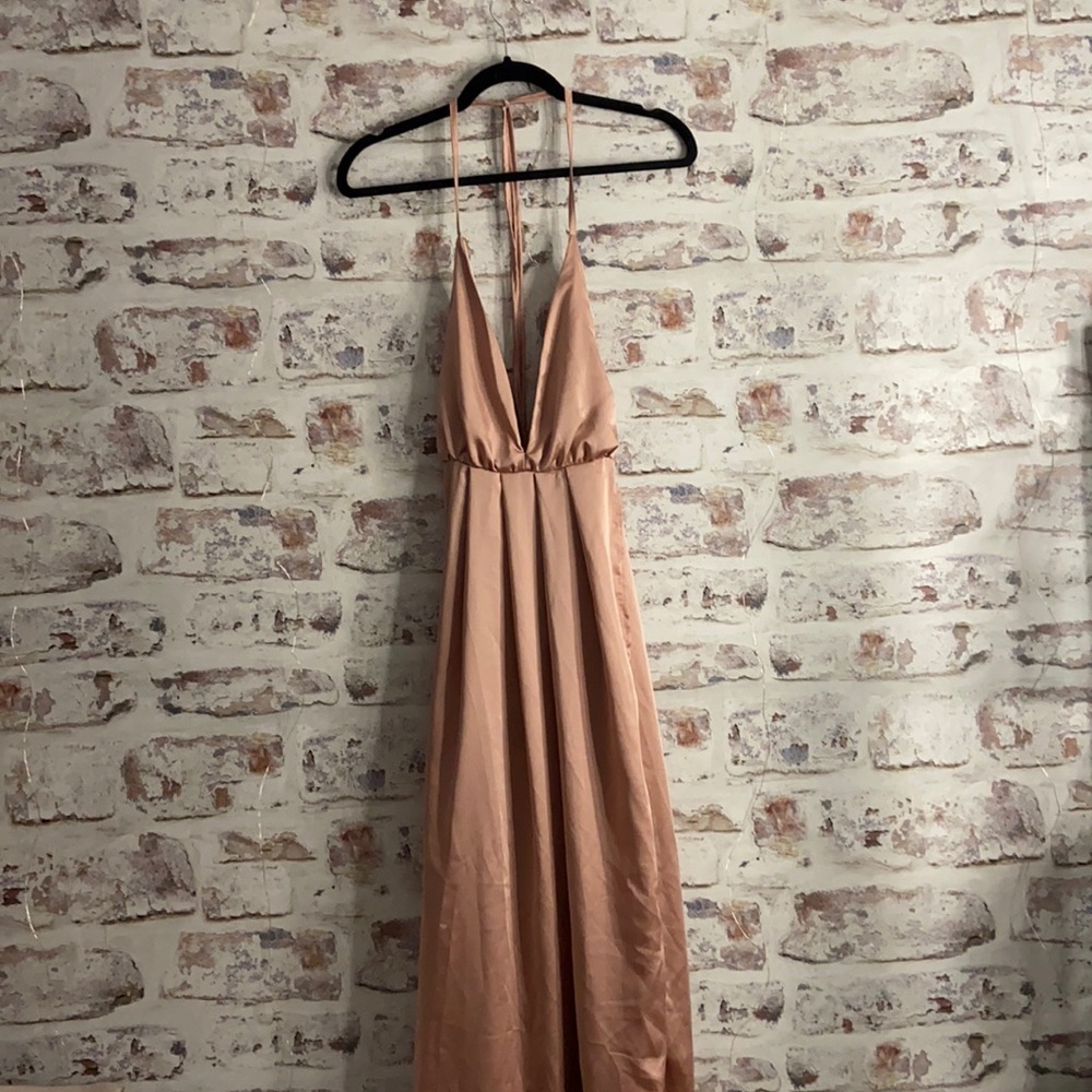 Long Backless Silk Dress